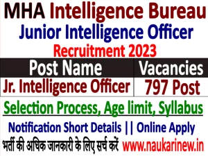 IB Junior Intelligence Officer 2023 Vacancy