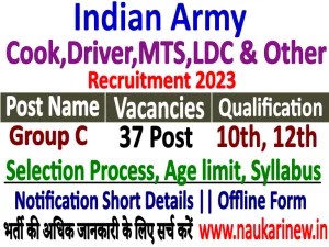Indian Army Group C Form 2023