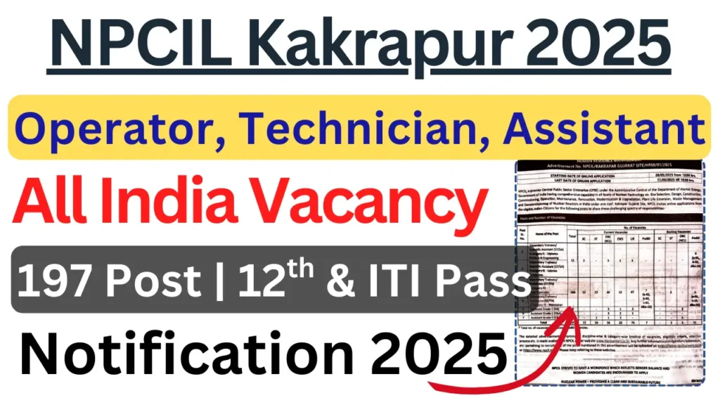 NPCIL Kakrapar Various Post 2025