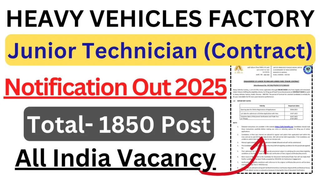 HVF Junior Technician 2025
