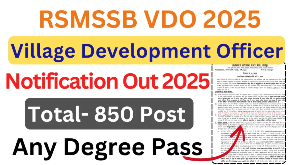 RSMSSB VDO Recruitment 2025