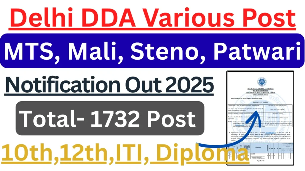 DDA Various Post 2025